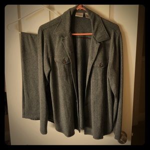 Grey casual suit ; Lightweight ; elastic waist
